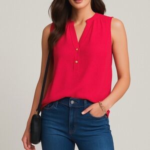 Banana republic hot pink chiffon sleeveless top ❤️